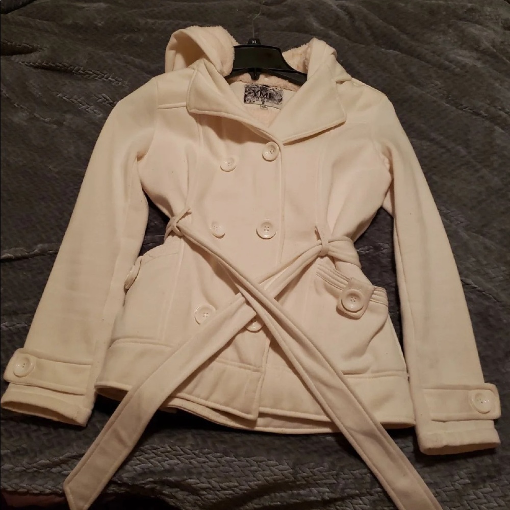Women’s white fur coat